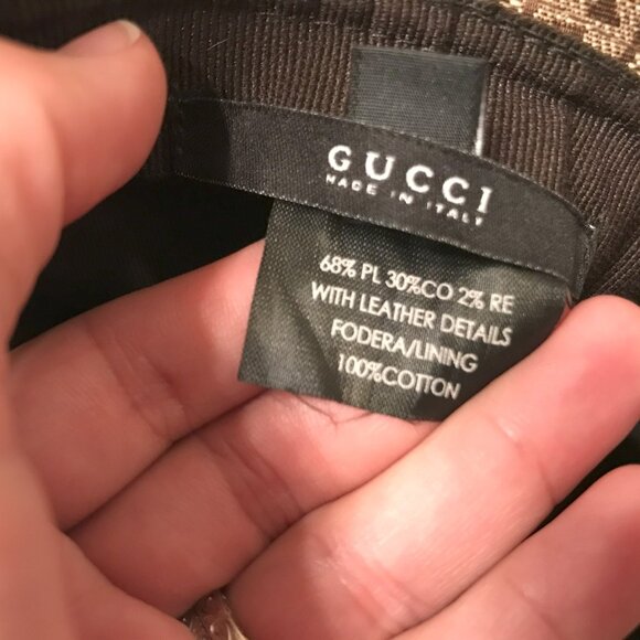 GUCCI GG canvas bucket hat w/ light blue trimmed ribbon - Picture 4 of 9